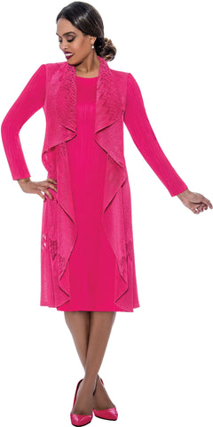 Divine Casuals 1611 hot pink crinkle dress