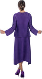 Divine Casuals 1632 purple skirt suit