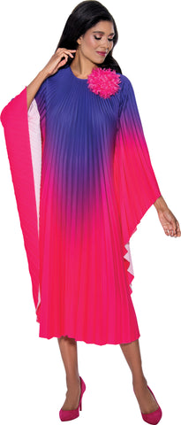 Divine Casuals 1742 pink ombre crinkle dress