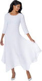 Divine Casuals 2031 white knit textured dress