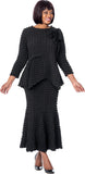 Divine Casuals 2052 black knit maxi skirt suit