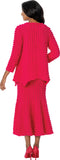 Divine Casuals 2052 magenta pink knit maxi skirt suit