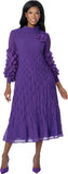 Divine Casuals 2091 purple pleated dress
