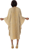 Divine Casuals 2111 gold pleated dress