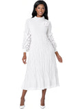 Divine Casuals 2091 white pleated dress