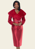 Donna Vinci 12230 red skirt suit