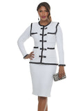 Donna Vinci Knit 13477 off white skirt suit
