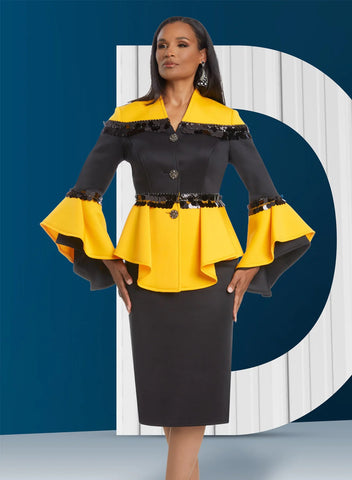 Donna Vinci 12029 black skirt suit