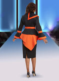 Donna Vinci 12031 orange skirt suit