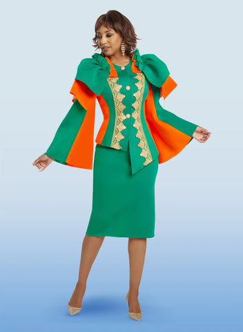 Donna Vinci 12034 kelly green skirt suit