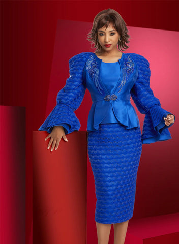 Donna Vinci 12044 royal blue skirt suit