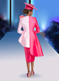 Donna Vinci 12053 pink cascade skirt suit