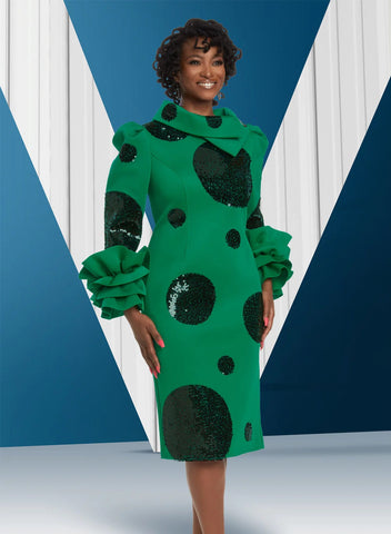 Donna Vinci 12064 kelly green scuba dress