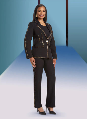 Donna Vinci 12071 black pant suit