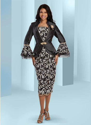 Donna Vinci 12077 Black Skirt Suit