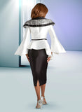 Donna Vinci 12080 white skirt suit