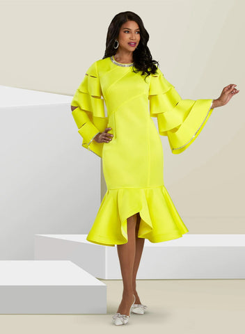 Donna Vinci 12113 neon yellow dress