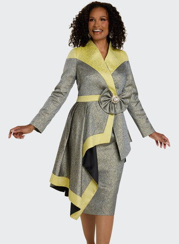 Donna Vinci 12226 grey skirt suit