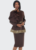 Donna Vinci 12231 chocolate brown skirt suit