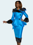 Donna Vinci 12239 blue skirt suit