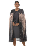 Donna Vinci 12277 Black sequin Cape dress