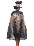 Donna Vinci 12277 black cape dress