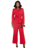 Donna Vinci 12278 red peach skin pant suit