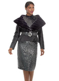 Donna Vinci 12285 black skirt suit