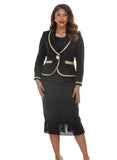 Donna Vinci 12287 black skirt suit