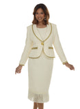 Donna Vinci 12287 off white skirt suit