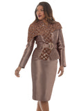 Donna Vinci 12288 Almond brown skirt suit