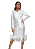 Donna Vinci 12292 off white skirt suit