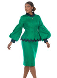 Donna Vinci 12298 novelty green skirt suit