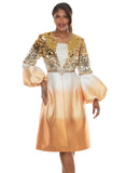 Donna Vinci 12302 gold sequin jacket dress