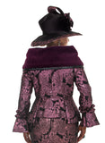 Donna Vinci 12304 brocade plum skirt suit