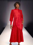 Donna Vinci 5807 red maxi dress