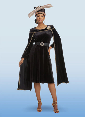 Donna Vinci 5828 velvet black dress