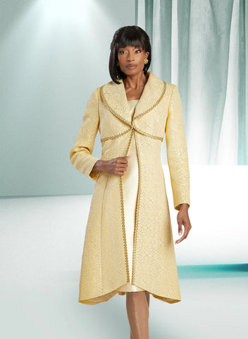 Donna Vinci 5838 yellow Brocade Jacket Dress