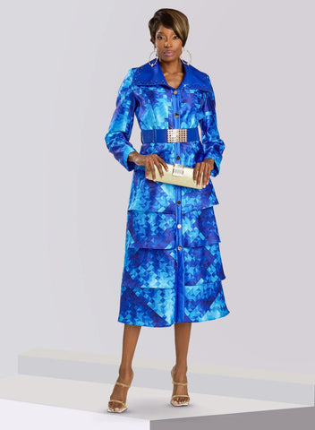 Donna Vinci 5846 blue maxi dress