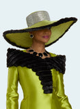 Donna Vinci H12222 wide brim lime green hat