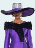 Donna Vinci H12222 wide brim purple hat