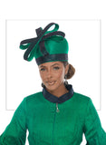 Donna Vinci H12298 green pillbox hat