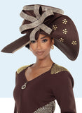 Donna Vinci H13453 brown big hat