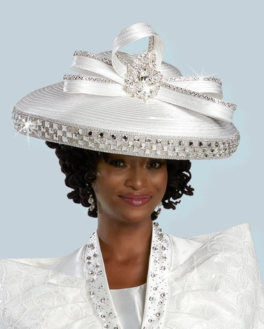 Donna Vinci H5854 white hat