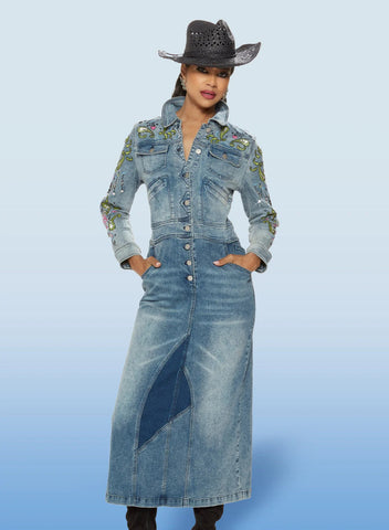 DV Jeans 8476 denim maxi dress