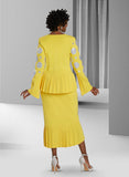Donna Vinci Knit 13407 yellow skirt suit