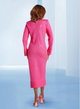 Donna Vinci Knit 13415 hot pink dress