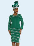 Donna Vinci Knit 13452 emerald green skirt suit