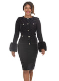 Donna Vinci Knit 13470 black skirt suit