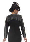 Donna Vinci Knit 13471 black knit skirt suit